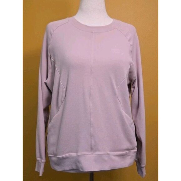 Adidas Sweatshirt Womens Large Pink Tan Over Pockets Logo Country Club Logo - Picture 1 of 9